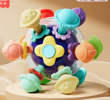 Baby Toys 0-1 Year Old Puzzle Early Education Manhattan Atomic Ball Baby Tooth Grinder Grip Training Ringing Bell - Dwzpryc