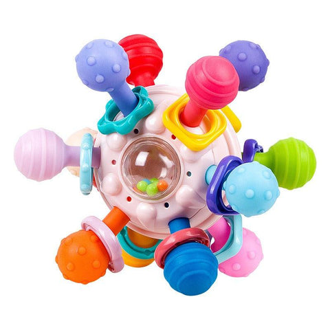 Baby Toys 0-1 Year Old Puzzle Early Education Manhattan Atomic Ball Baby Tooth Grinder Grip Training Ringing Bell - Dwzpryc