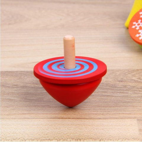 Children's wooden colored top toy High quality solid wood inverted small top toy - Dwzpryc