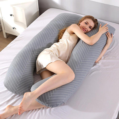 Pregnancy Pillow Bedding Full Body Pillow for Pregnant Women Comfortable U-Shape Cushion Long Side Sleeping Support Pillows - Dwzpryc