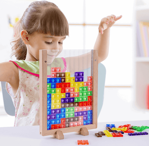 Tetris building blocks jigsaw puzzle toy children 3d three dimensional Russian building blocks puzzle board game assembled build - Dwzpryc