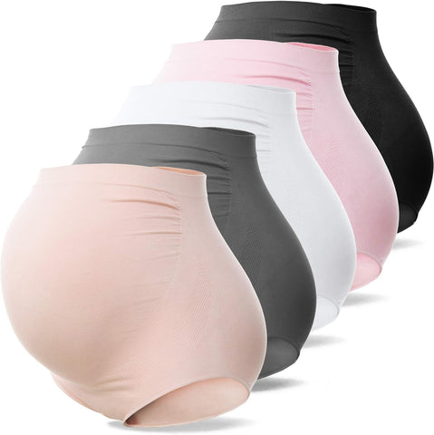 Women's Maternity High Waist Underwear Pregnancy Seamless Soft Hipster Panties Over Bump - Dwzpryc